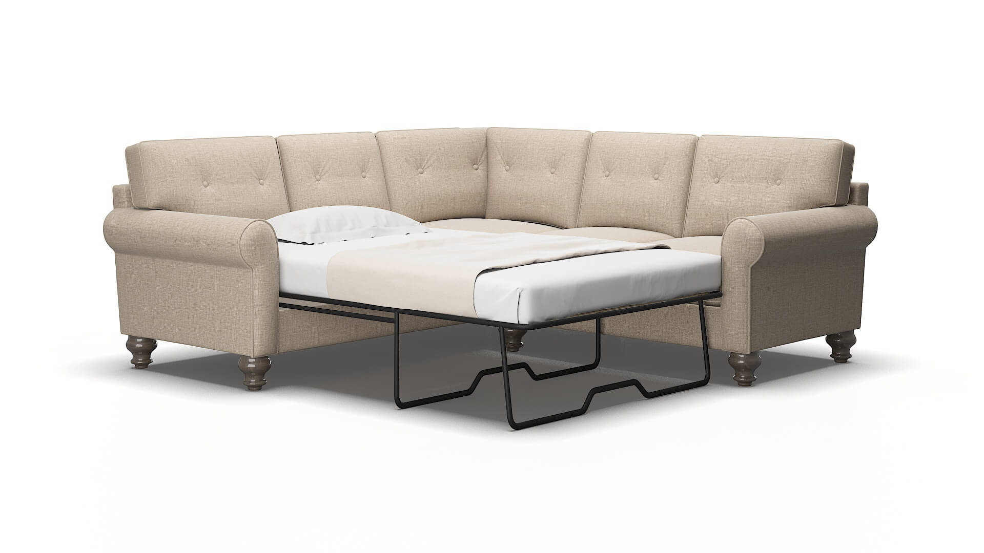 Farah Sosoftness 74 Sectional Sleeper Espresso legs 2