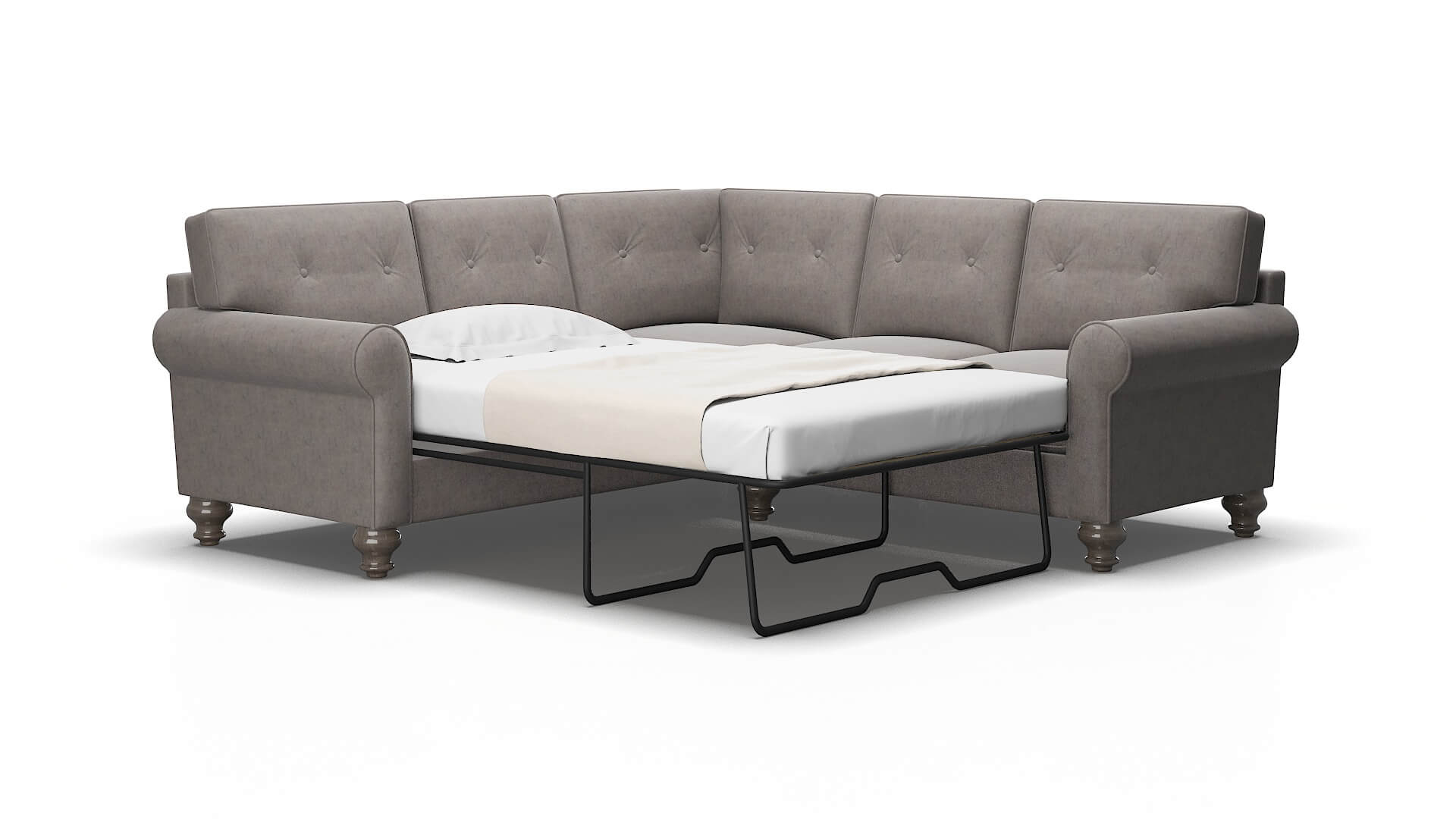 Farah Suave slate Sectional sleeper Espresso Legs  2