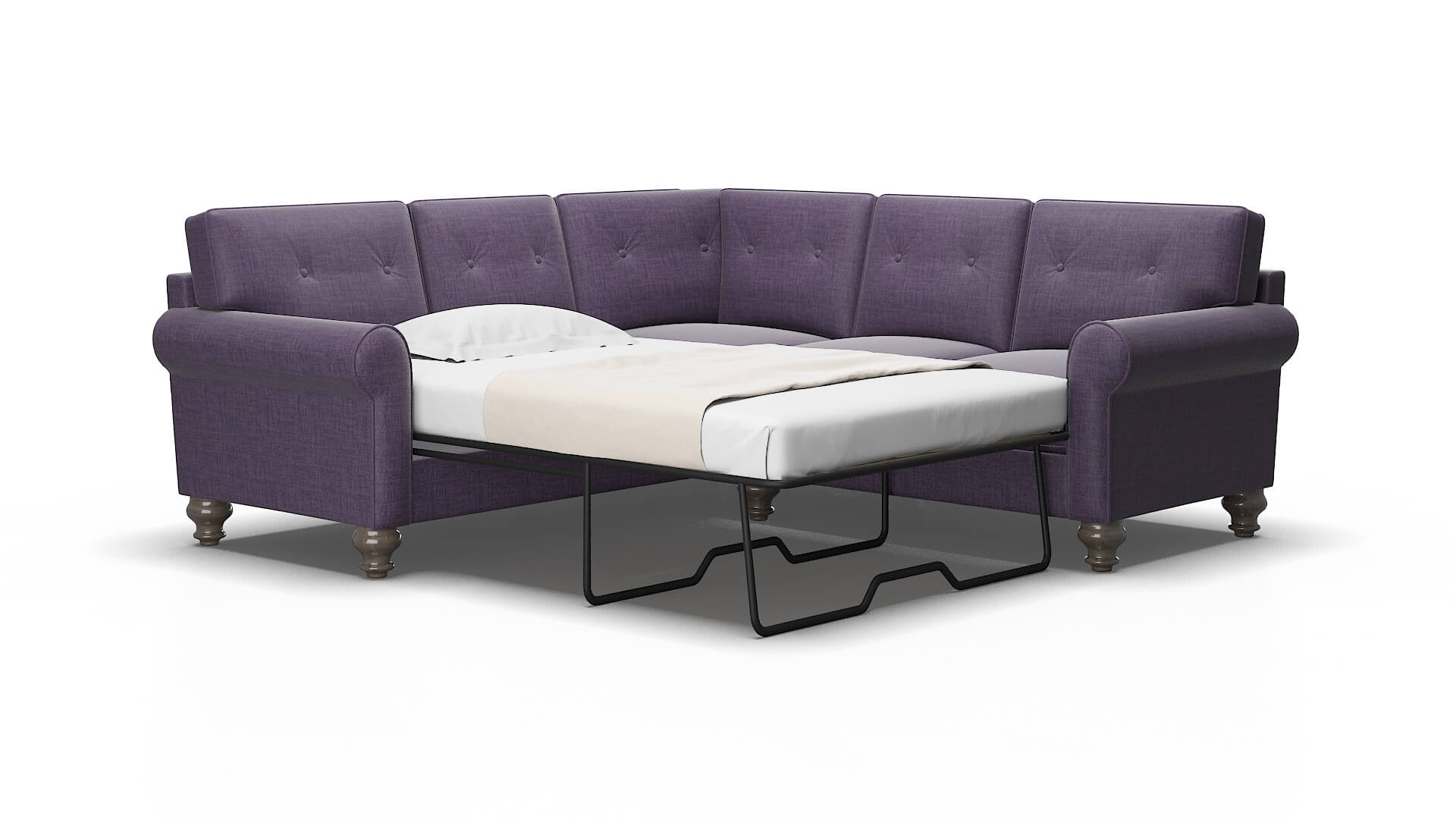Farah Tess blackberry Sectional sleeper Espresso Legs  2