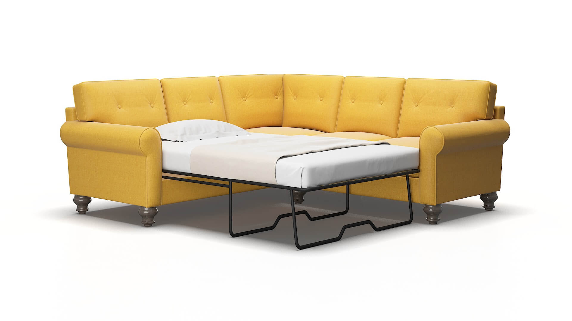Farah Tess turmeric Sectional sleeper Espresso Legs  2