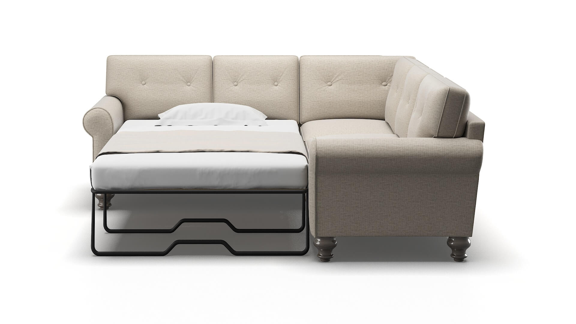 Farah Urban_d Steel Sectional Sleeper Espresso legs 1