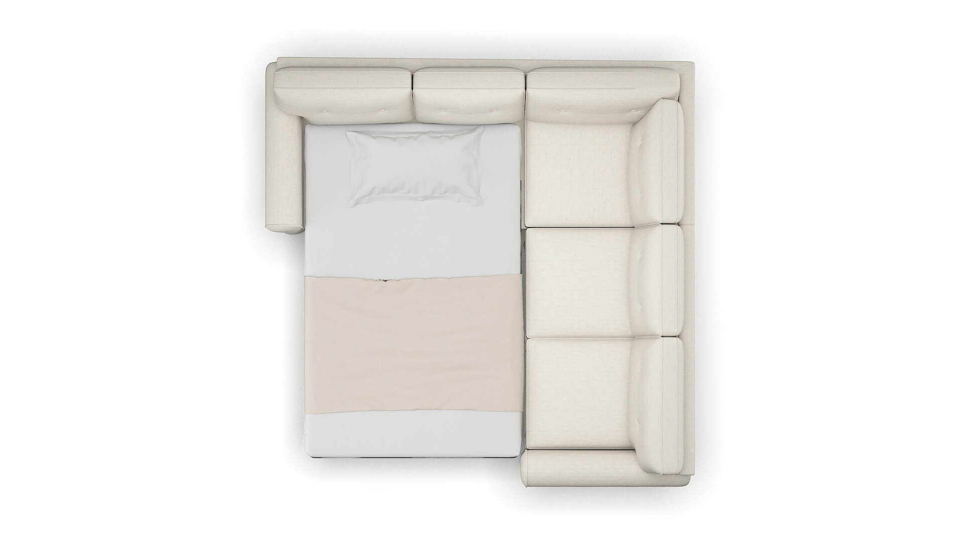 Farah Venus Cream Sectional Sleeper Espresso legs 3