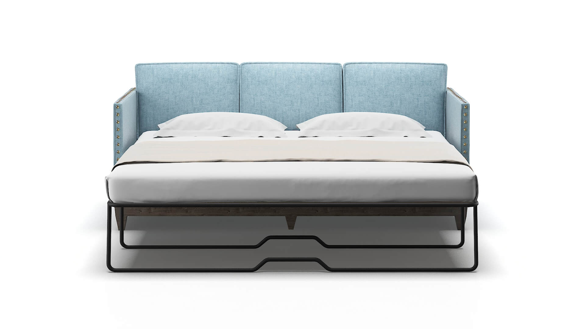 Florence Atlas Turquoise Sofa Sleeper Espresso legs 1