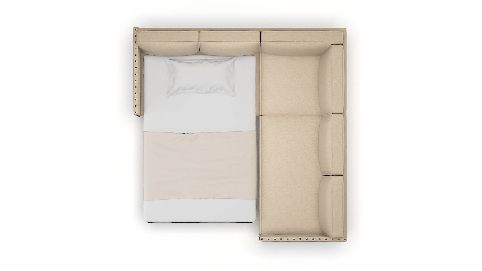 Florence Avenger Burlap Sectional Sleeper Espresso legs 3