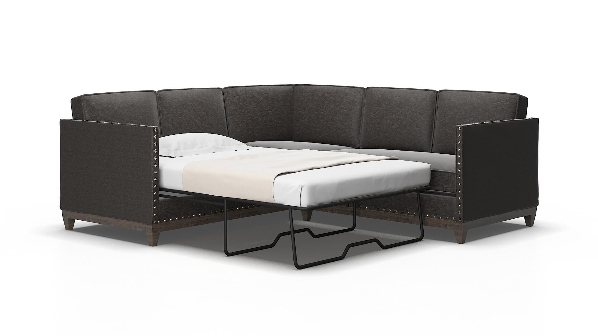 Florence Avenger denim Sectional sleeper Espresso Legs  2