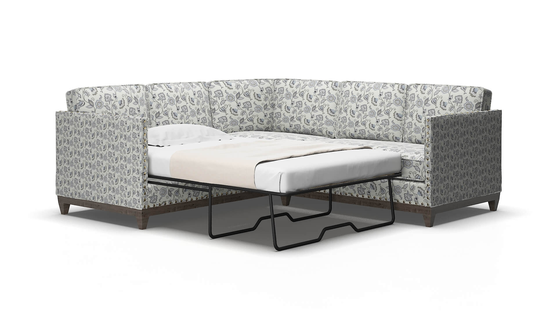 Florence Avignon sky Sectional sleeper Espresso Legs  2