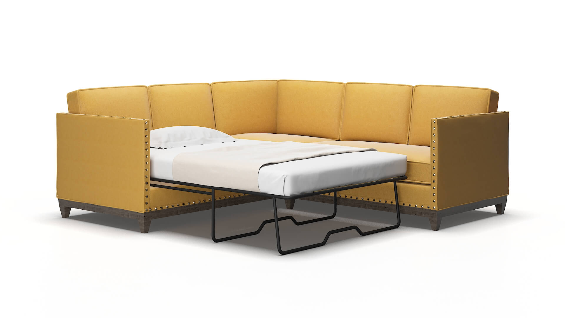 Florence Bella amber Sectional sleeper Espresso Legs  2