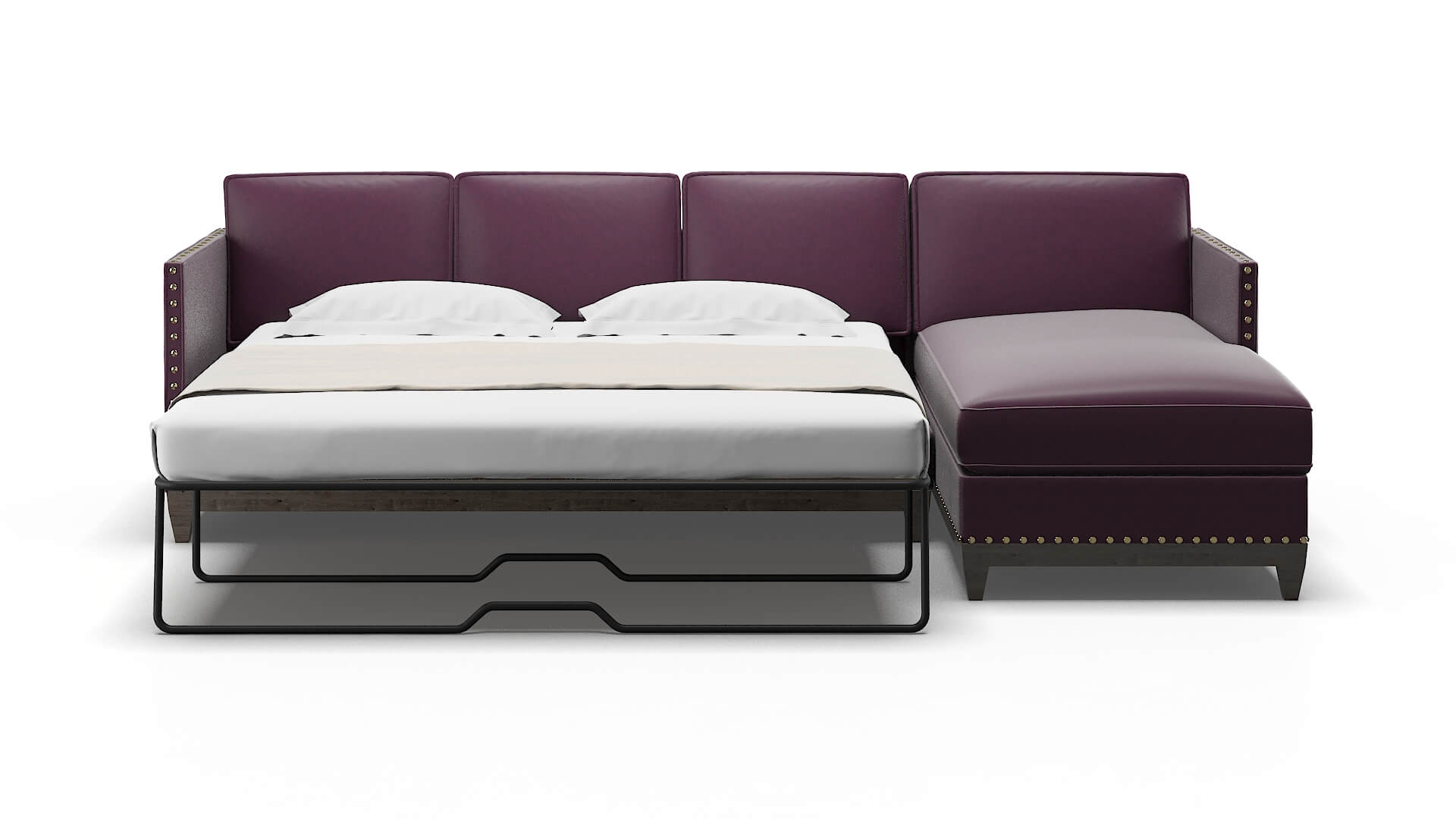 Florence Bella Aubergine Panel Sleeper Espresso legs 1