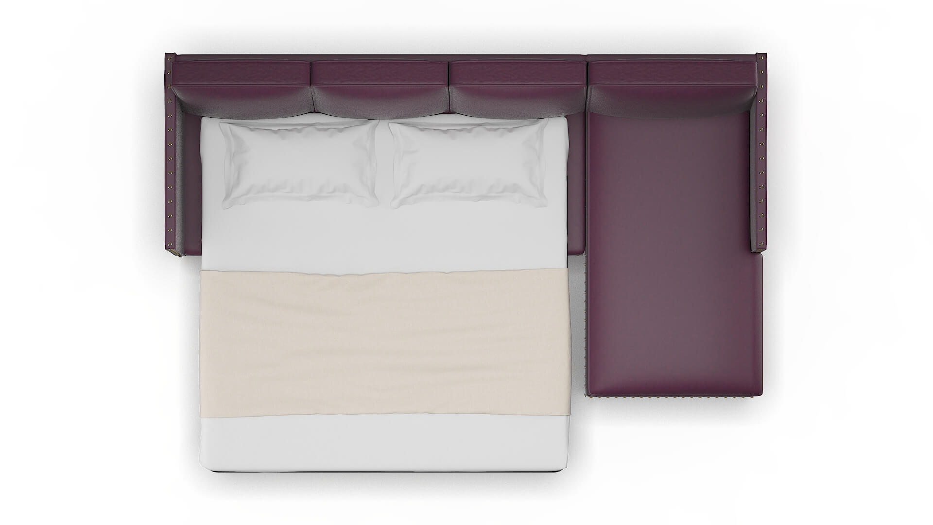 Florence Bella Aubergine Panel Sleeper Espresso legs 3