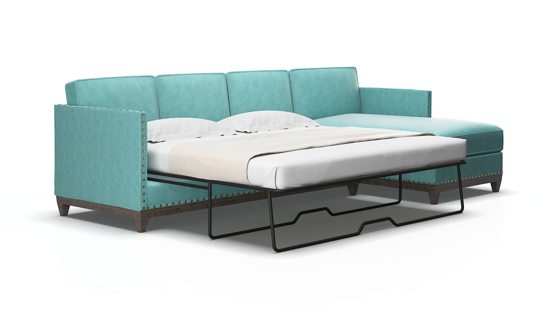 Florence Bella caribbean Panel sleeper Espresso Legs  2