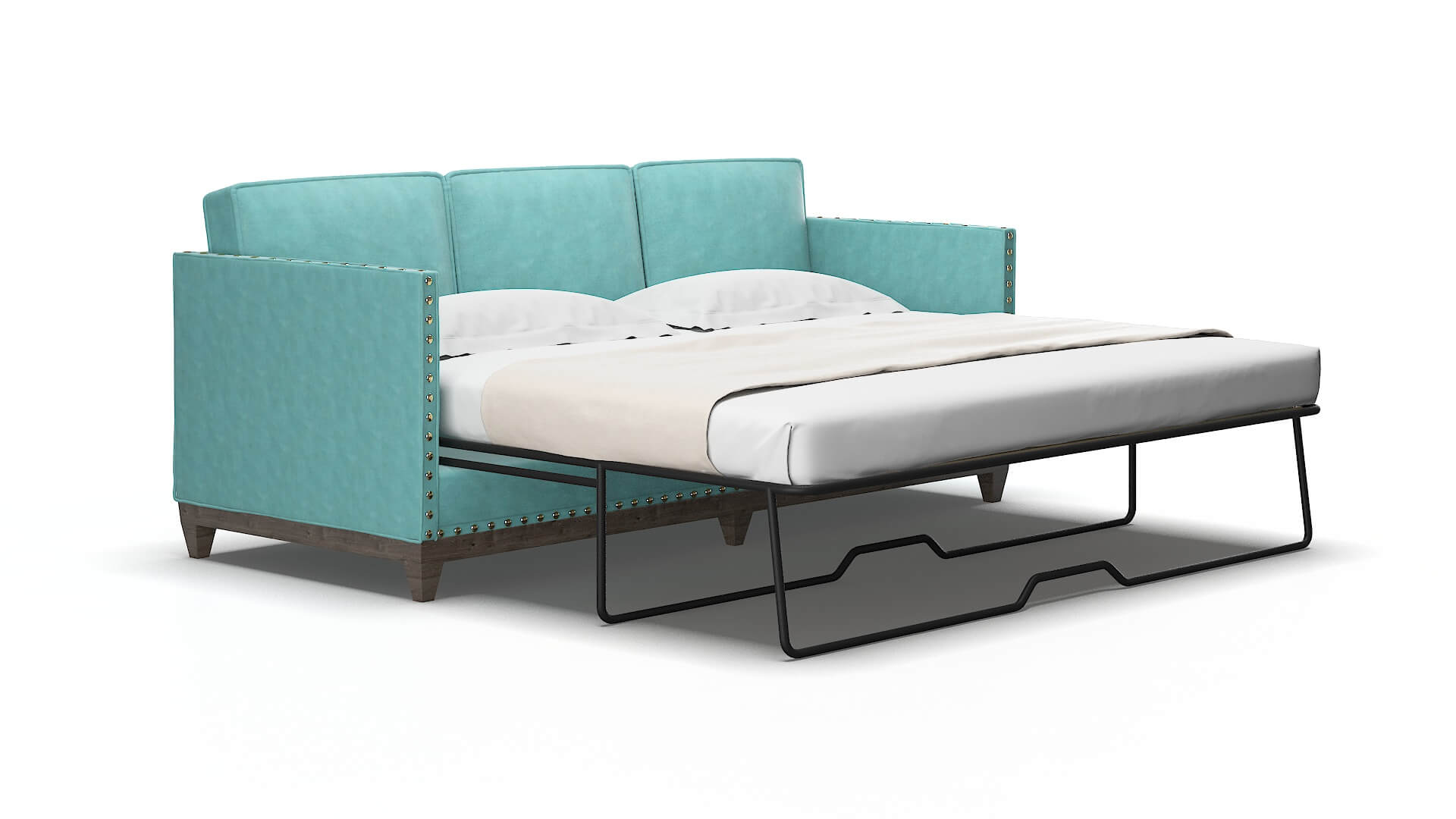 Florence Bella caribbean Sofa sleeper Espresso Legs  2