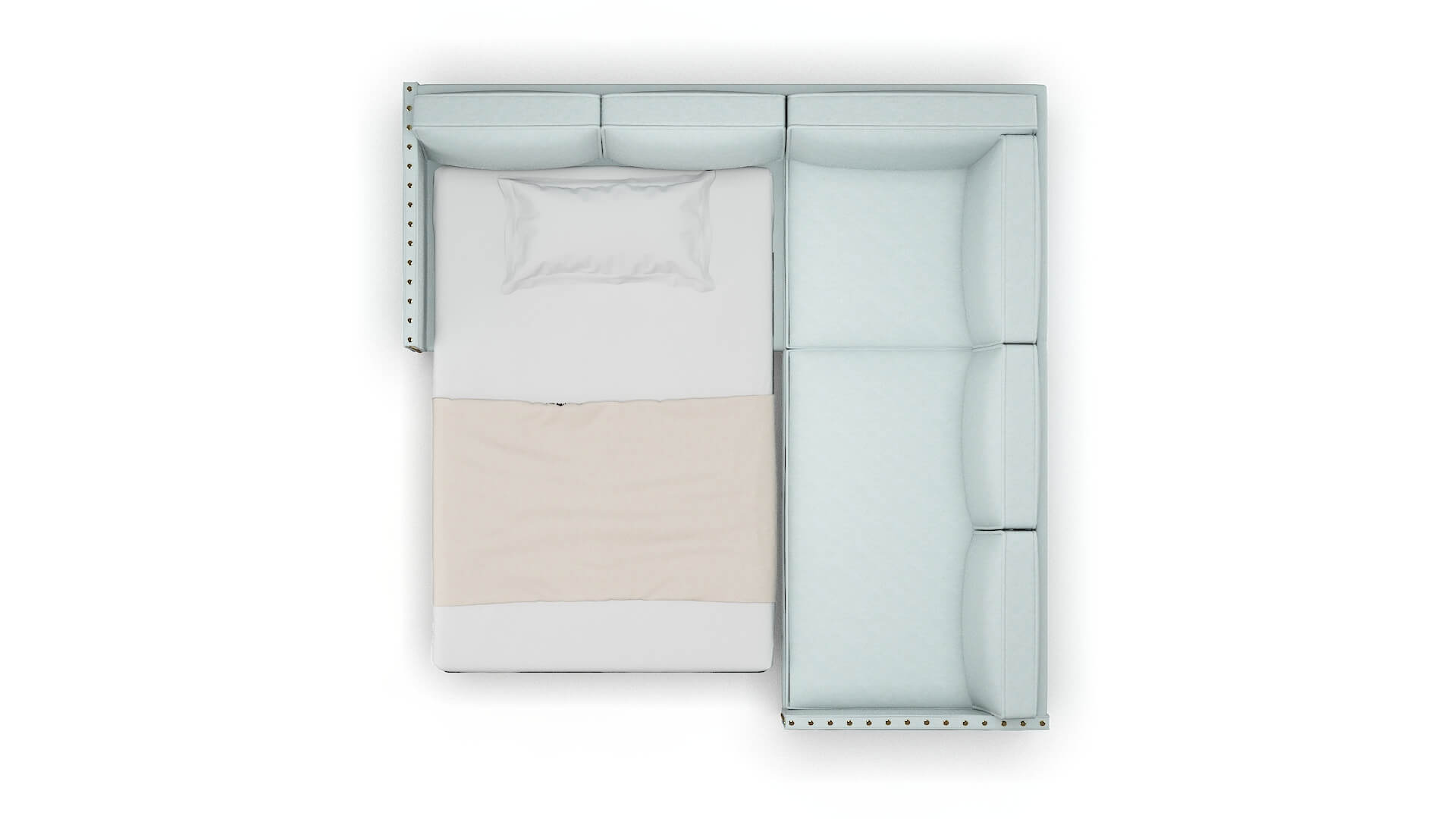 Florence Bella Skylight Sectional Sleeper Espresso legs 3