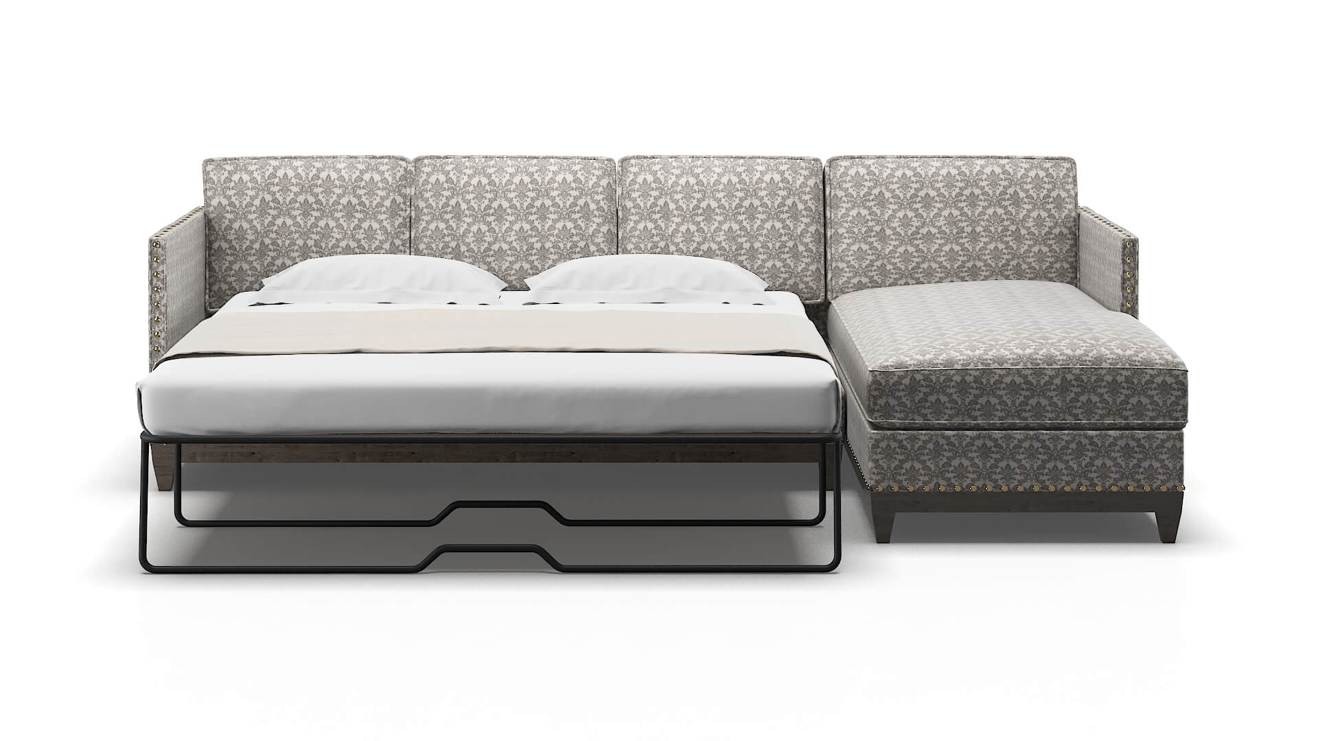 Florence Bergamo Dove Panel Sleeper Espresso legs 1