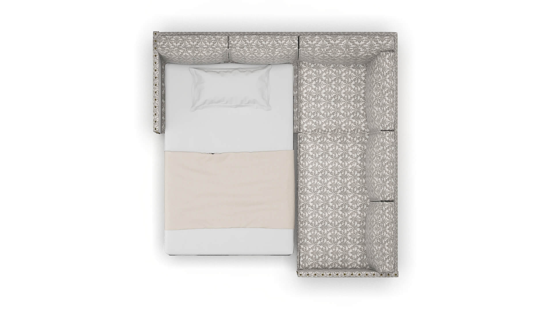 Florence Bergamo Dove Sectional Sleeper Espresso legs 3