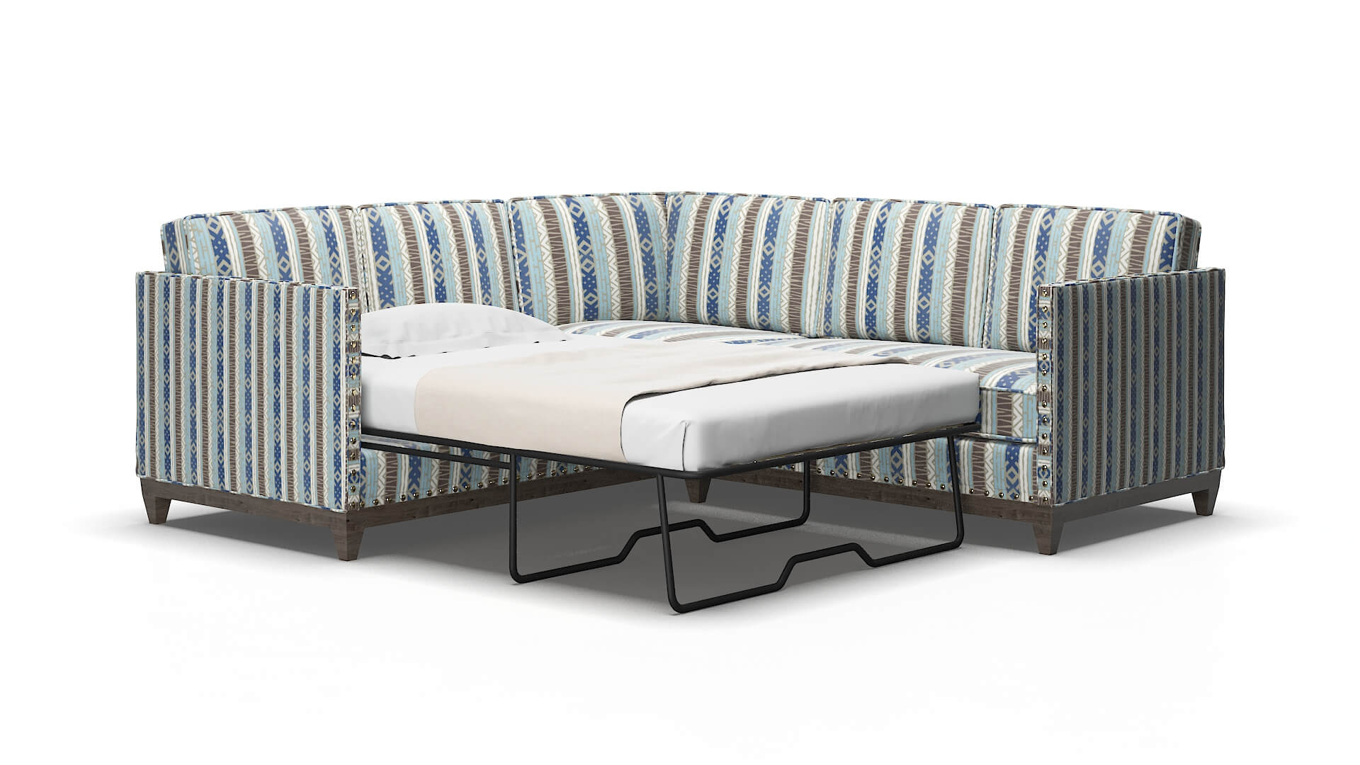 Florence Bodhi indigo Sectional sleeper Espresso Legs  2