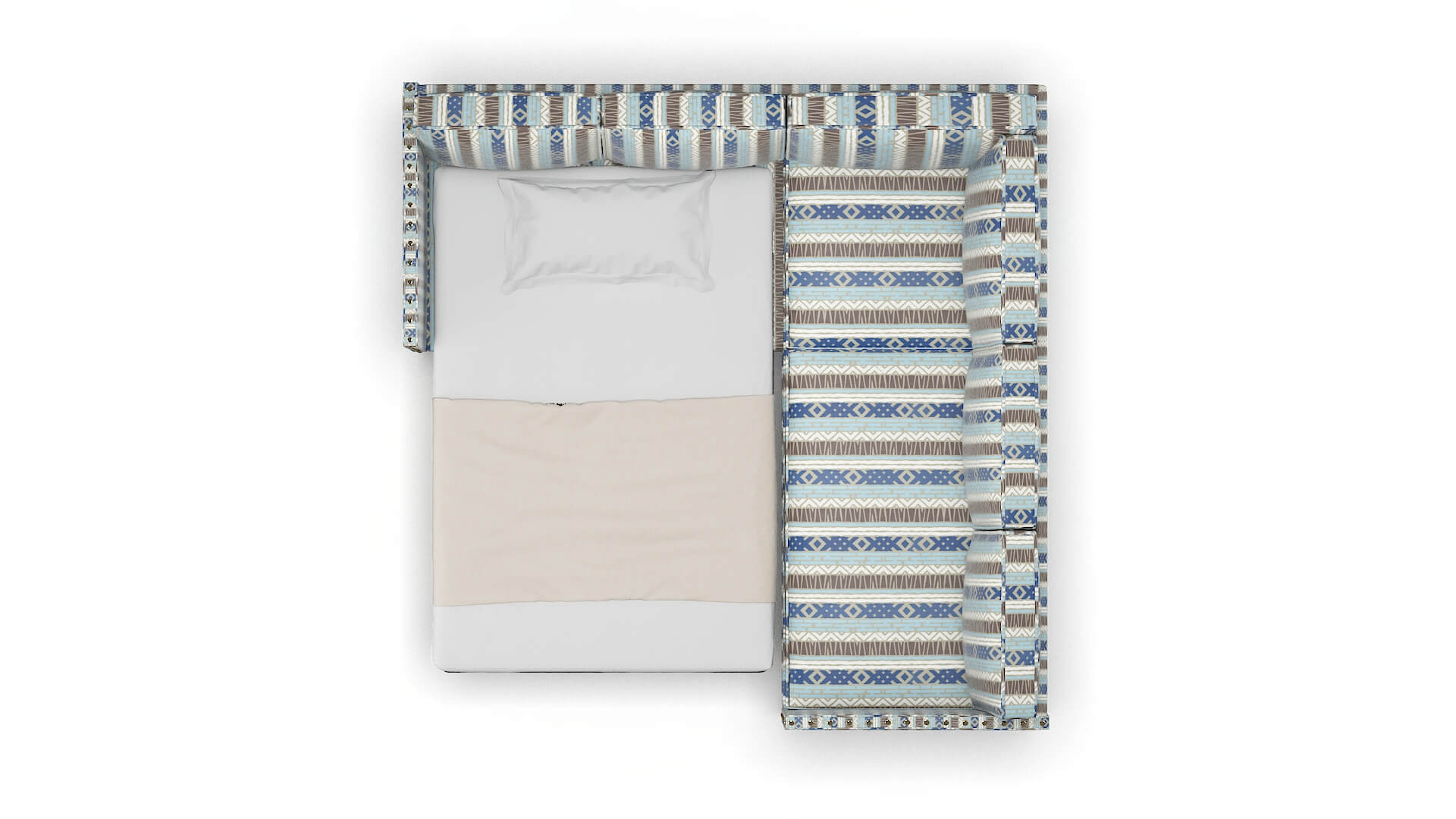 Florence Bodhi Indigo Sectional Sleeper Espresso legs 3