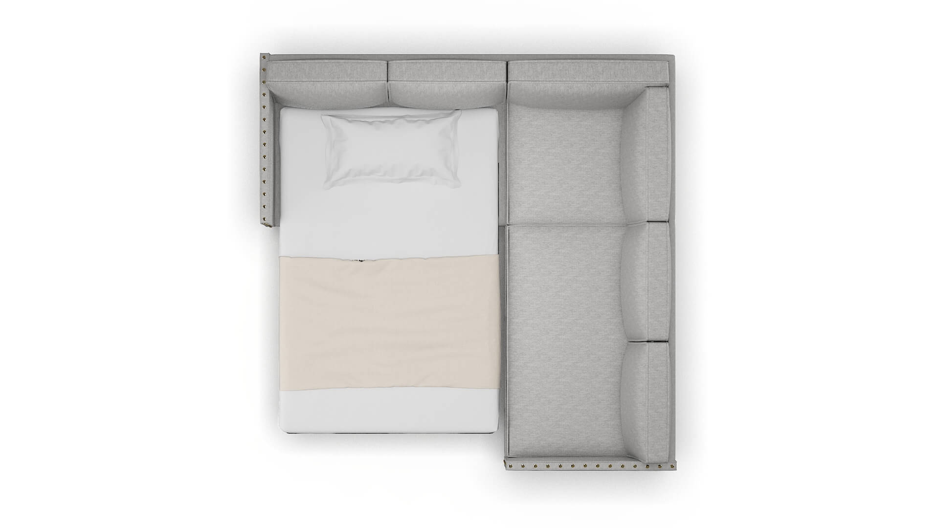 Florence Bungalow Graphite Sectional Sleeper Espresso legs 3