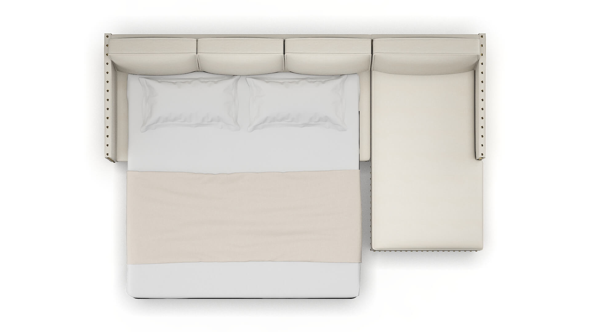 Florence Bungalow Ivory Panel Sleeper Espresso legs 3