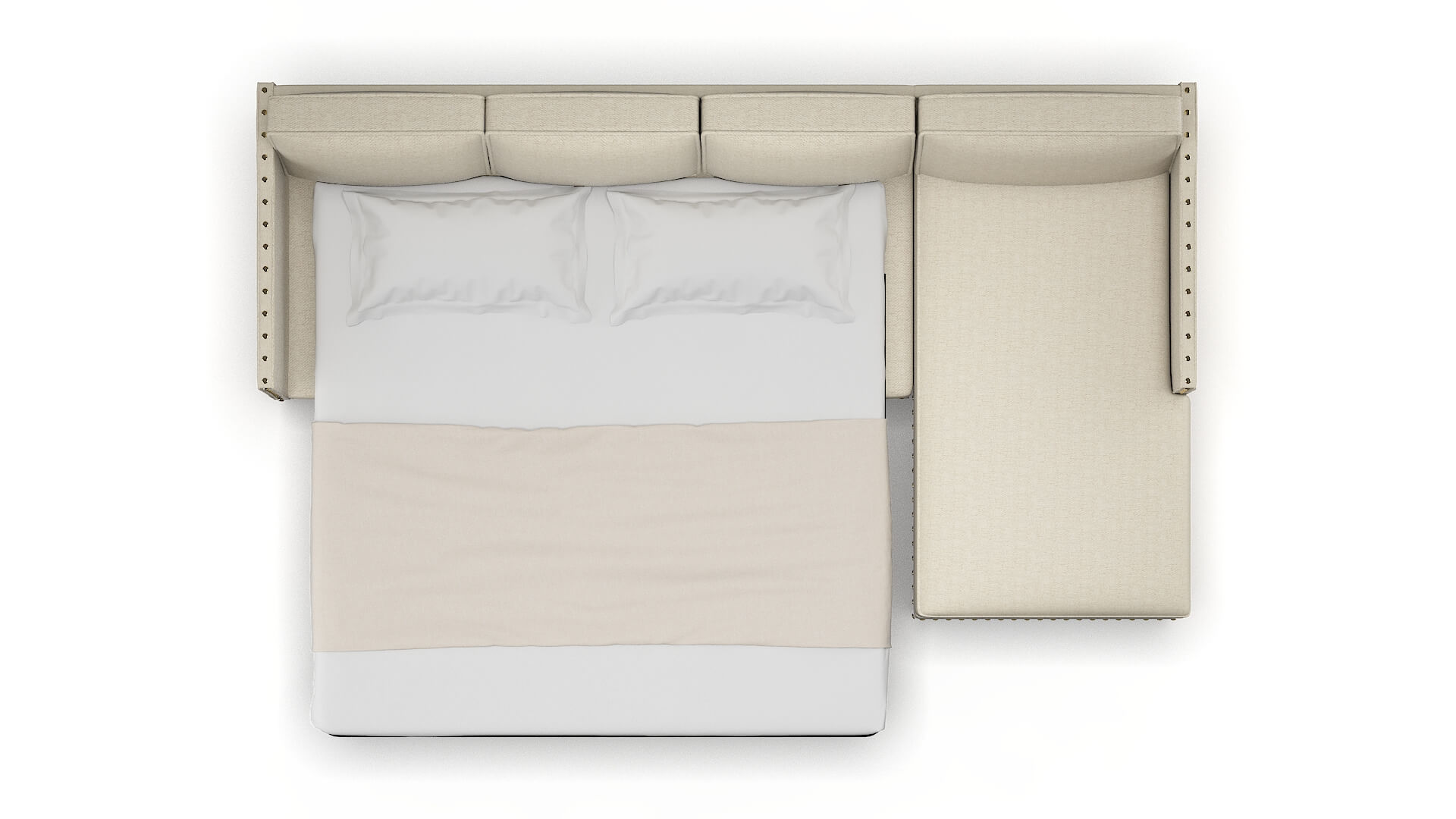 Florence Catalina Wheat Panel Sleeper Espresso legs 3