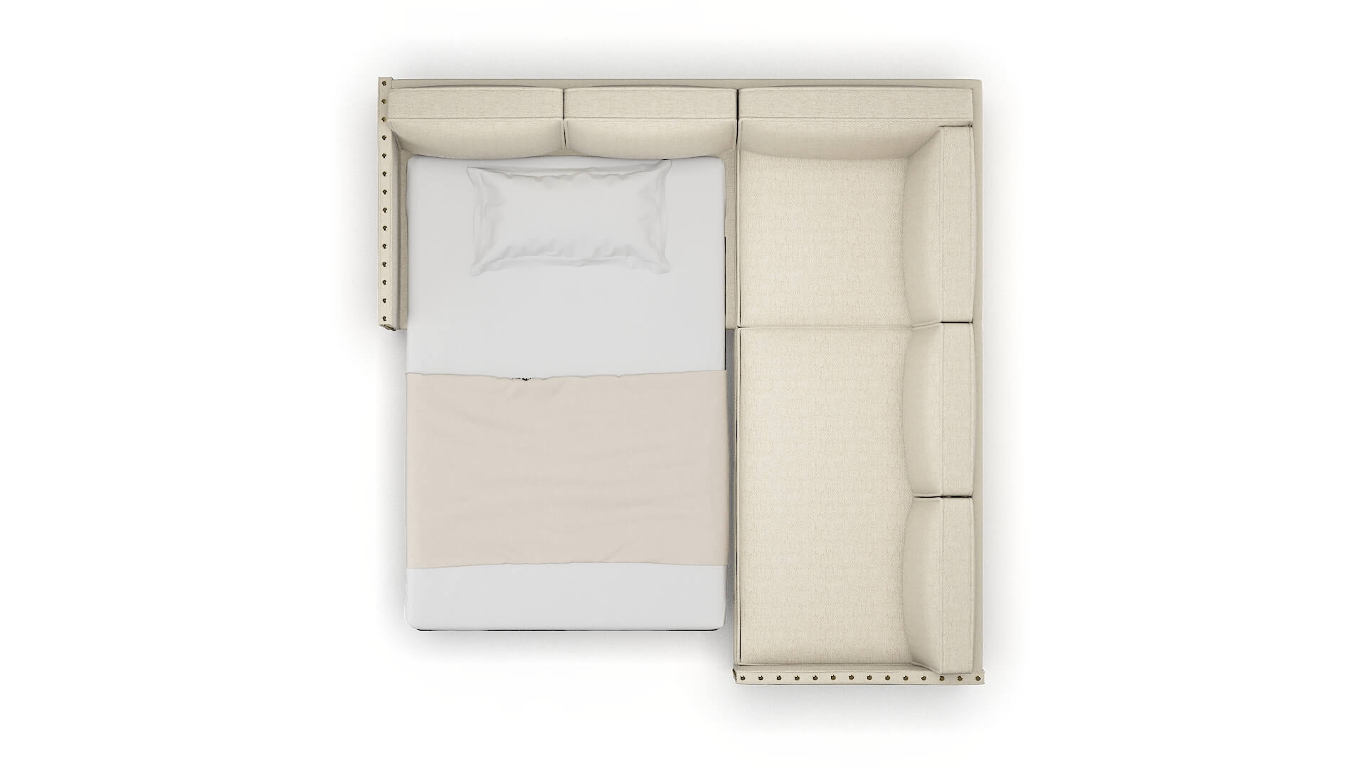 Florence Catalina Wheat Sectional Sleeper Espresso legs 3