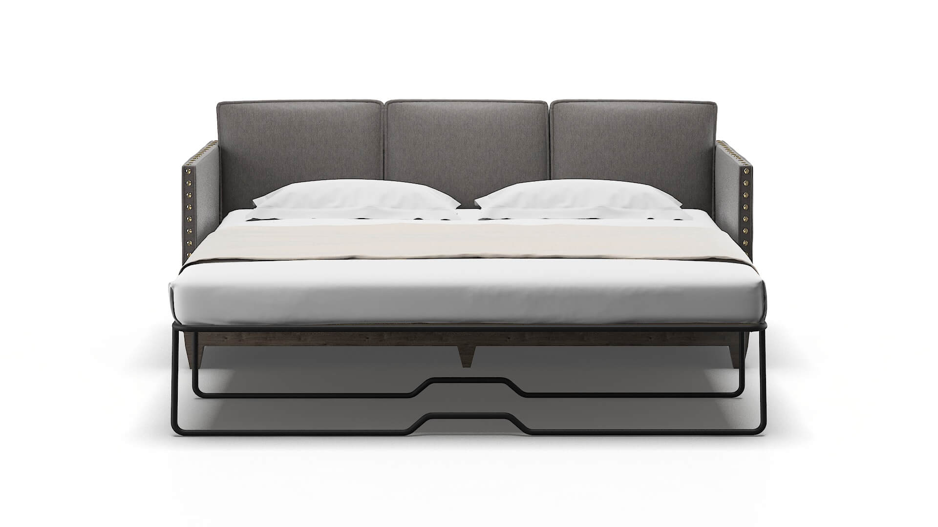 Florence Cosmo Charcoal Sofa Sleeper Espresso legs 1