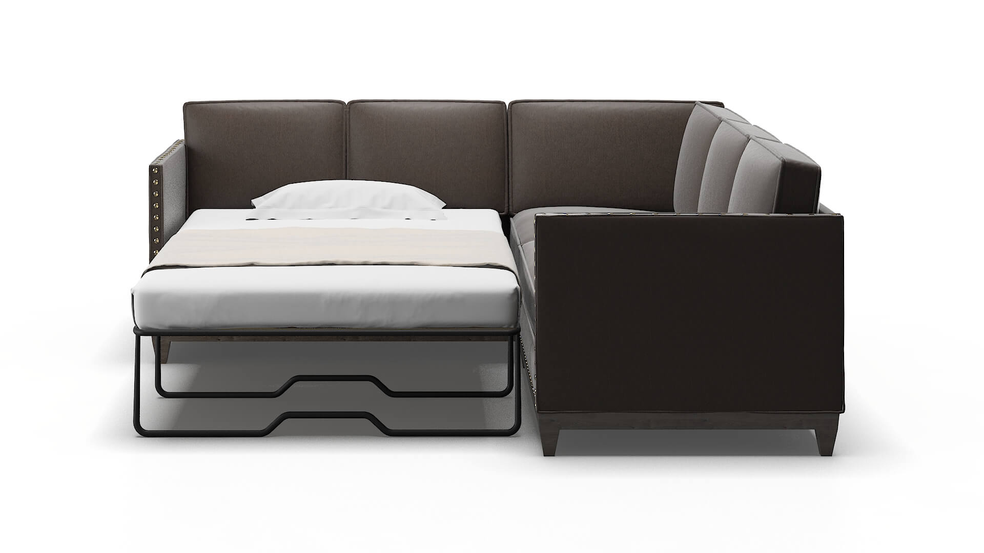 Florence Cosmo Chocolate Sectional Sleeper Espresso legs 1