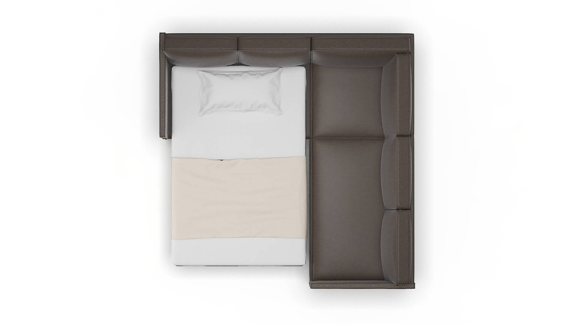 Florence Cosmo Chocolate Sectional Sleeper Espresso legs 3