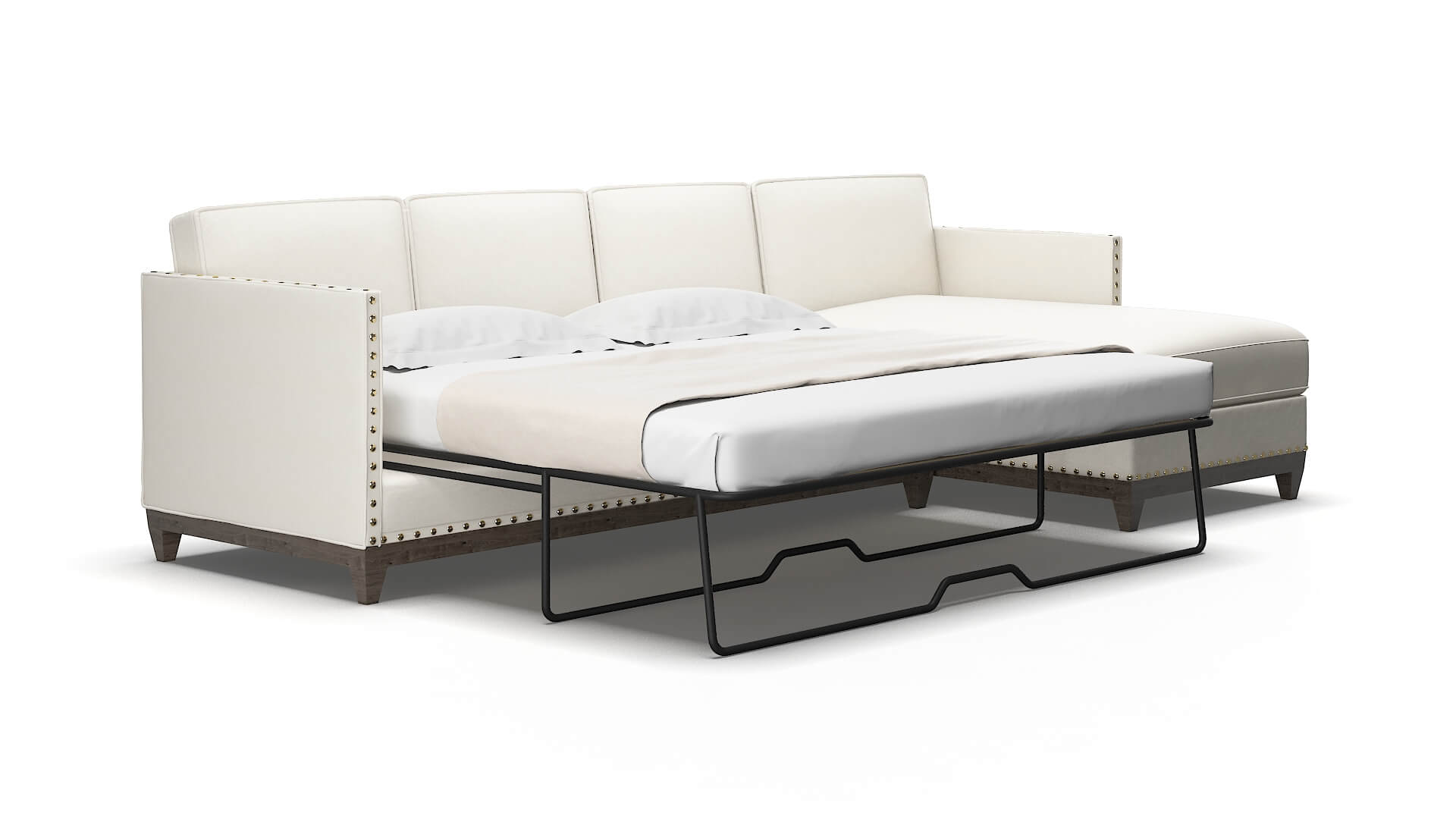 Florence Cosmo Ivory Panel Sleeper Espresso legs 2