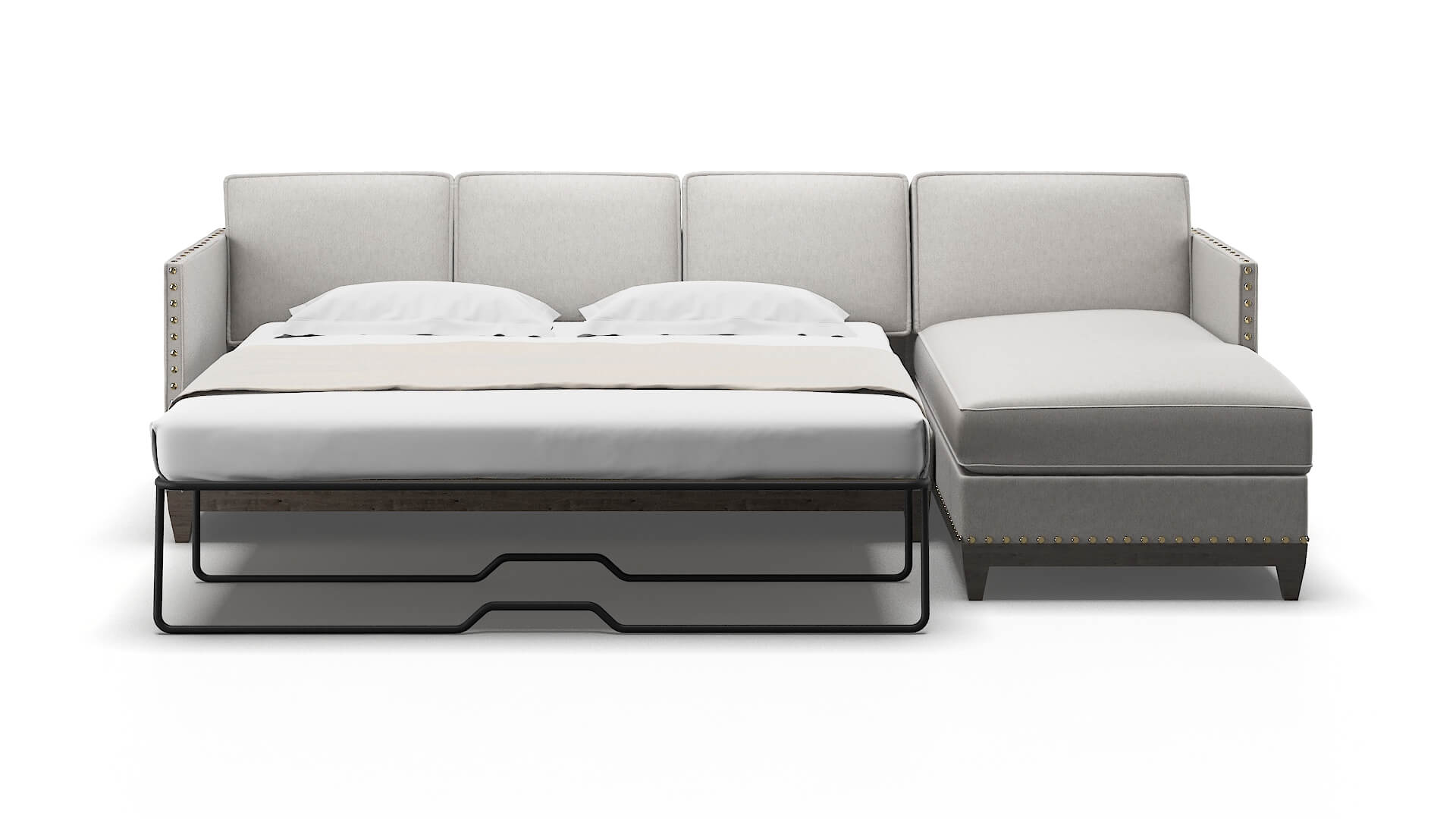 Florence Cosmo Silver Panel Sleeper Espresso legs 1