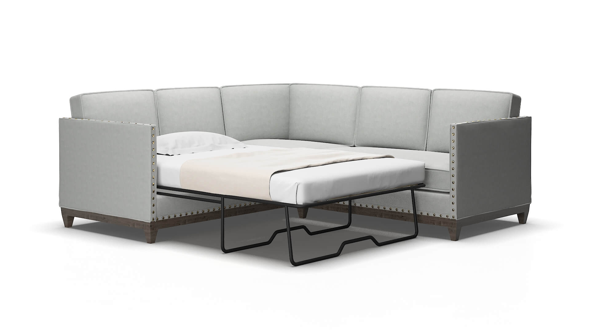 Florence Dawson platinum Sectional sleeper Espresso Legs  2