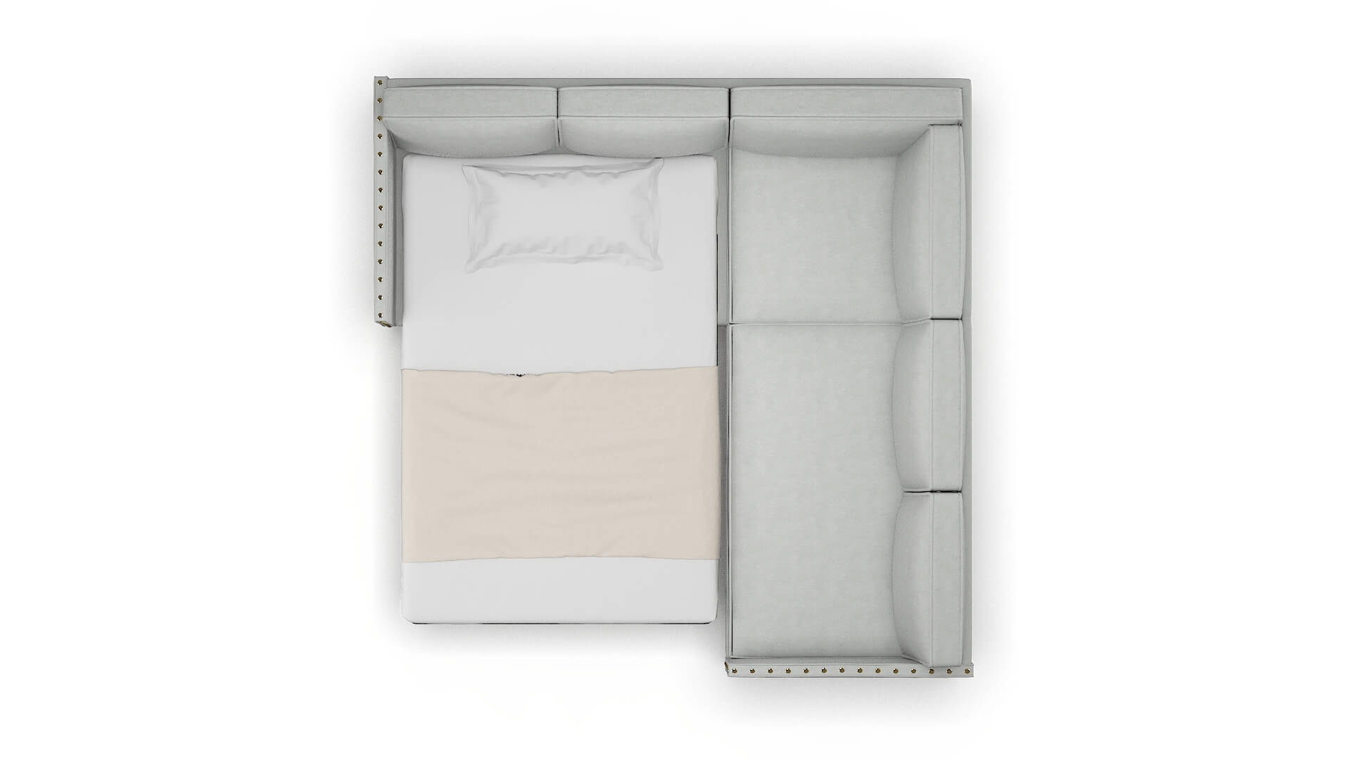 Florence Dawson Platinum Sectional Sleeper Espresso legs 3