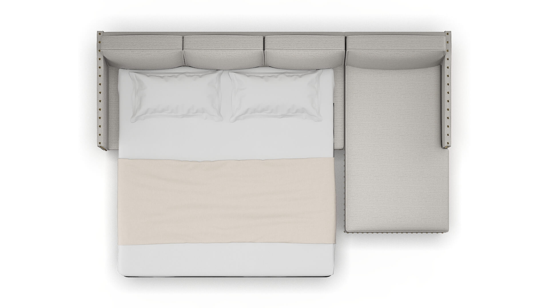 Florence Derby Grey Panel Sleeper Espresso legs 3