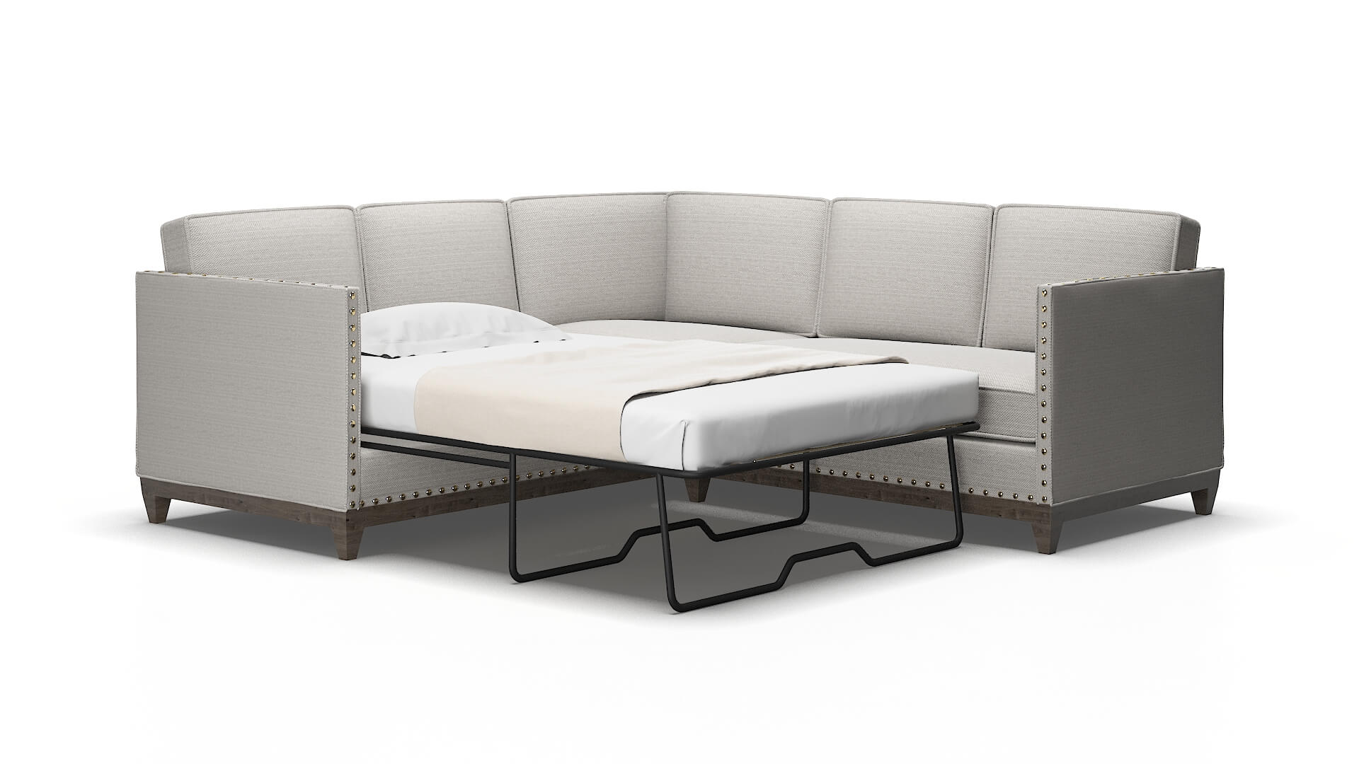 Florence Derby grey Sectional sleeper Espresso Legs  2