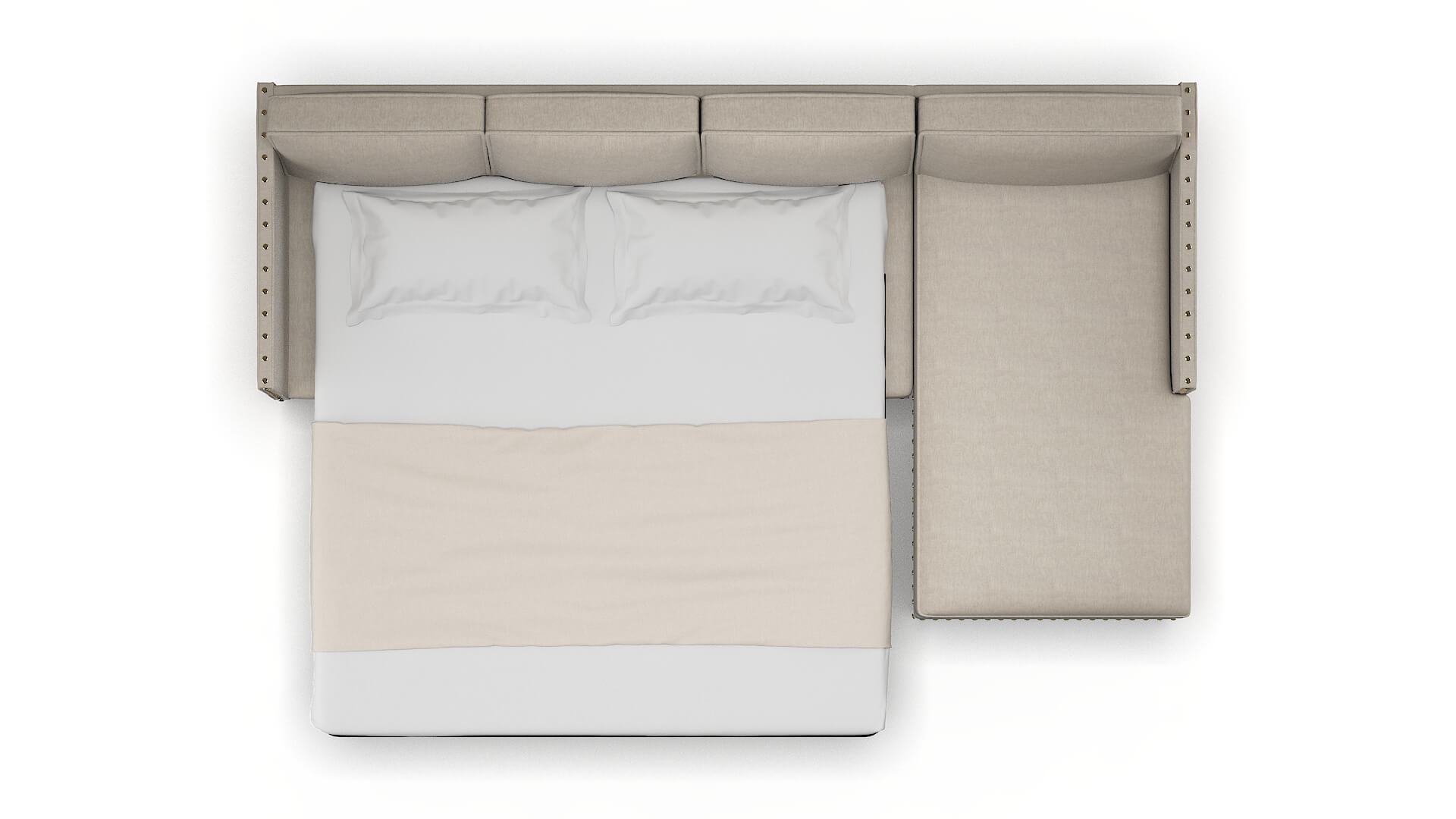 Florence Derby Linen Panel Sleeper Espresso legs 3