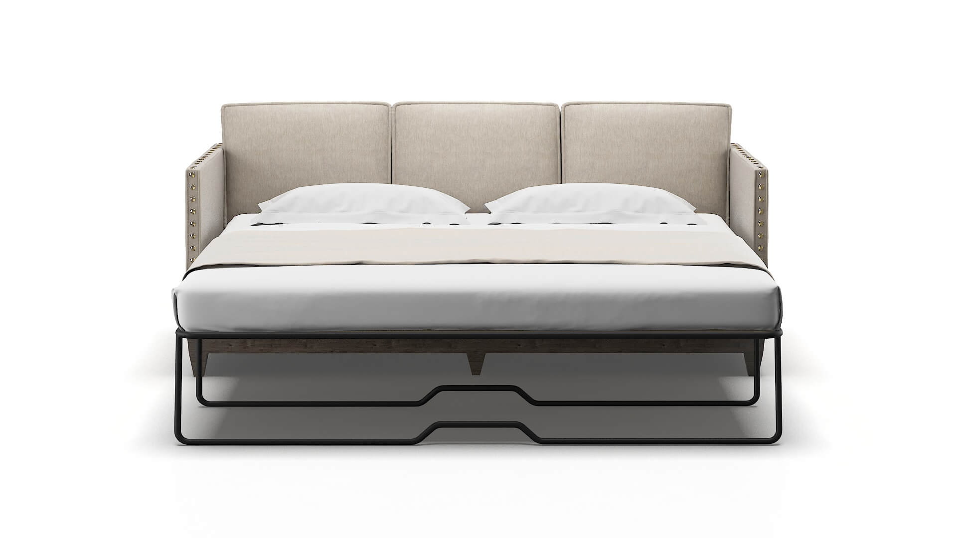 Florence Derby Linen Sofa Sleeper Espresso legs 1