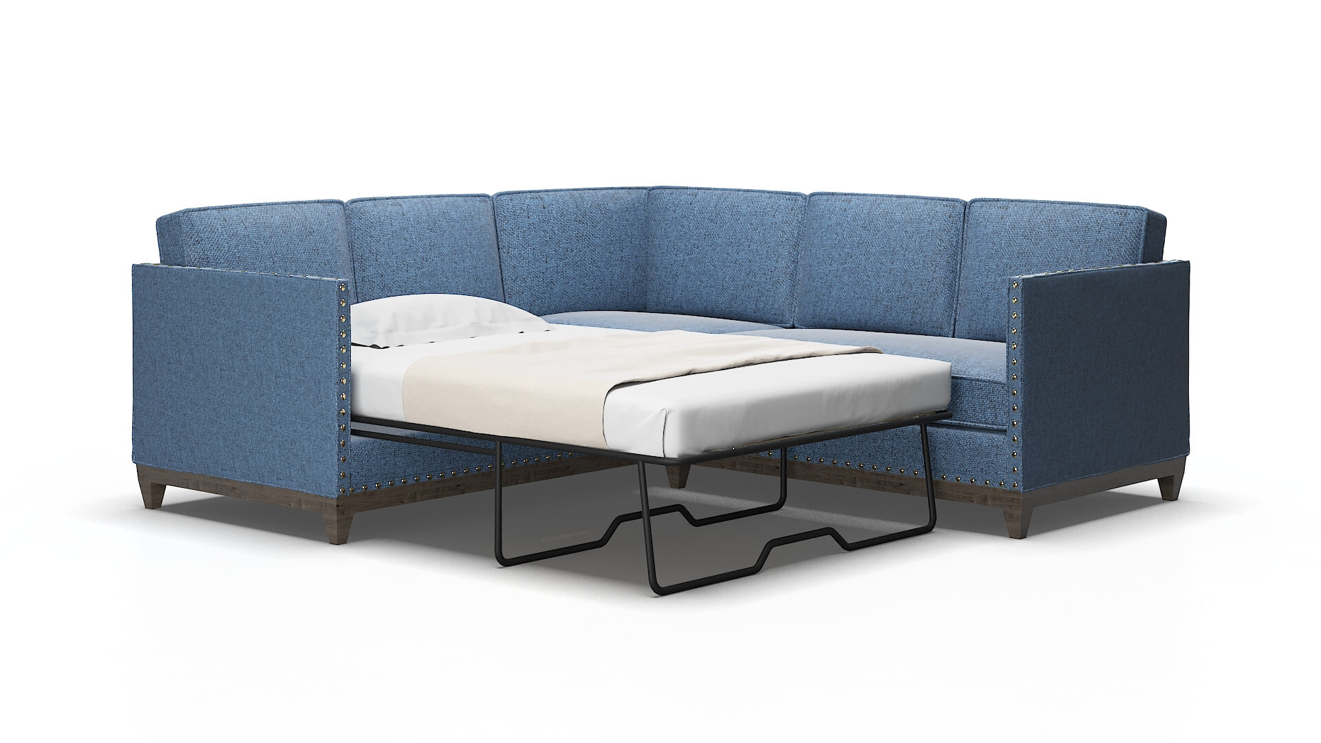 Florence Derby navy Sectional sleeper Espresso Legs  2