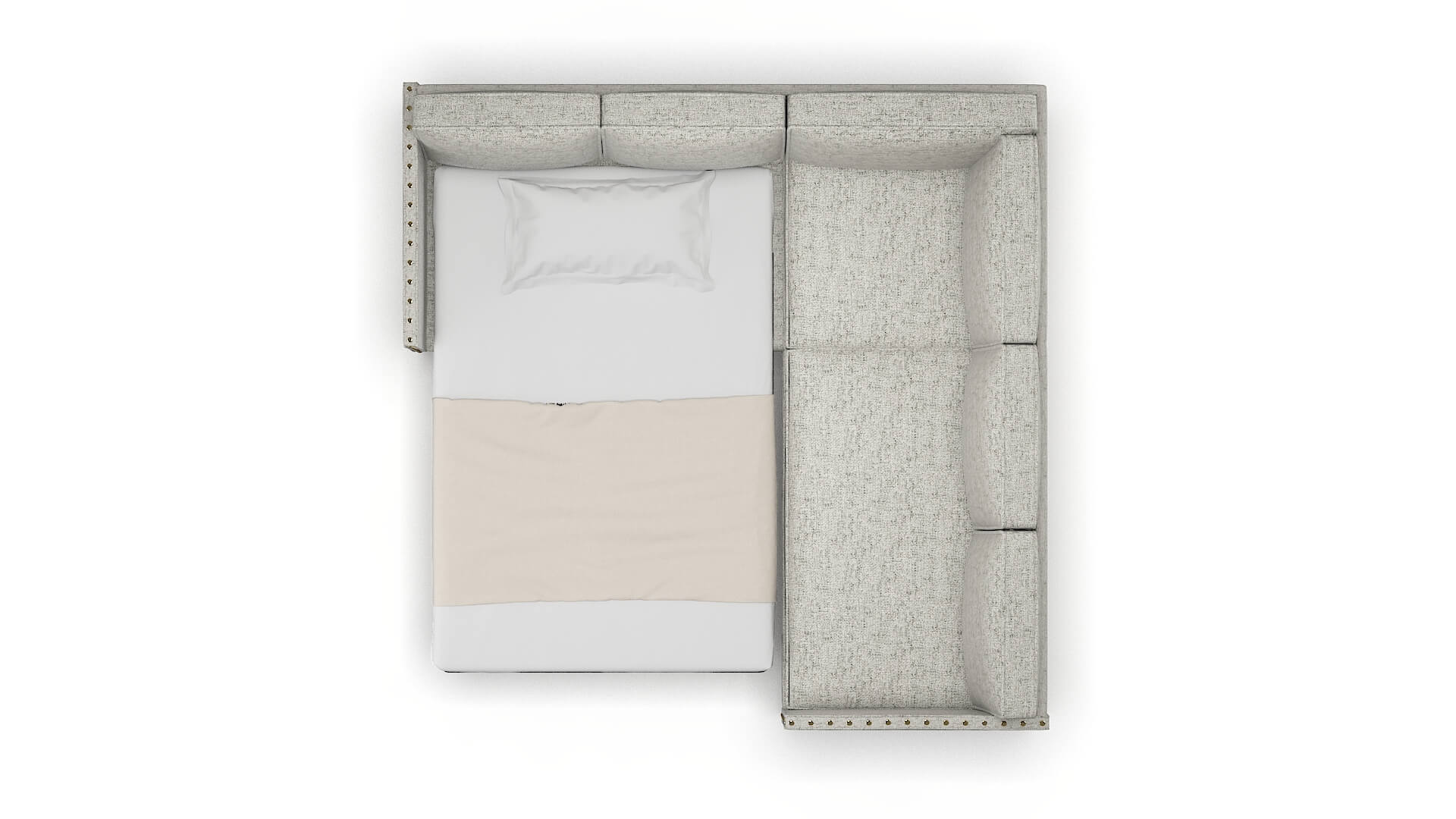 Florence Derby Silver Sectional Sleeper Espresso legs 3