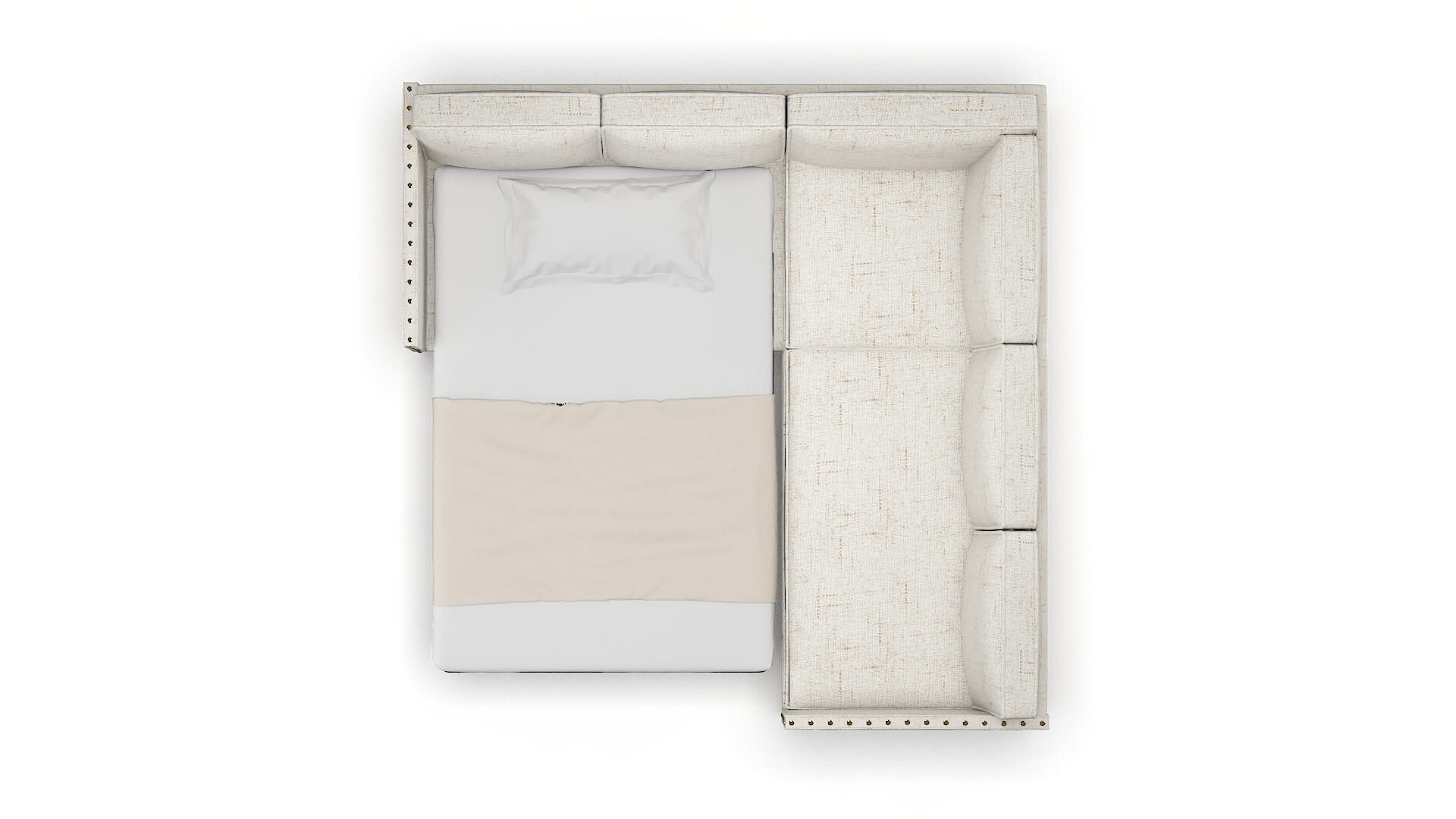 Florence Derby Taupe Sectional Sleeper Espresso legs 3