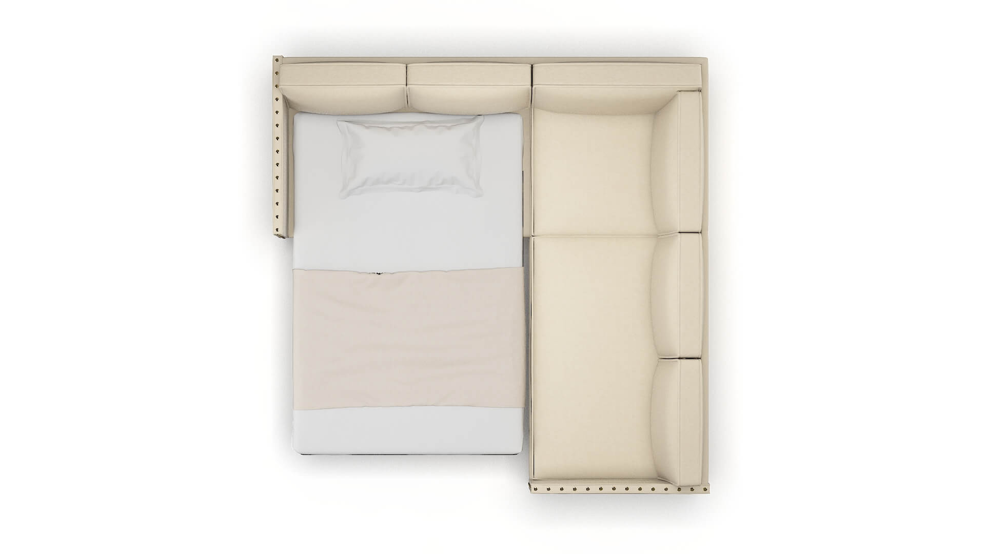 Florence Dream_d Almond Sectional Sleeper Espresso legs 3