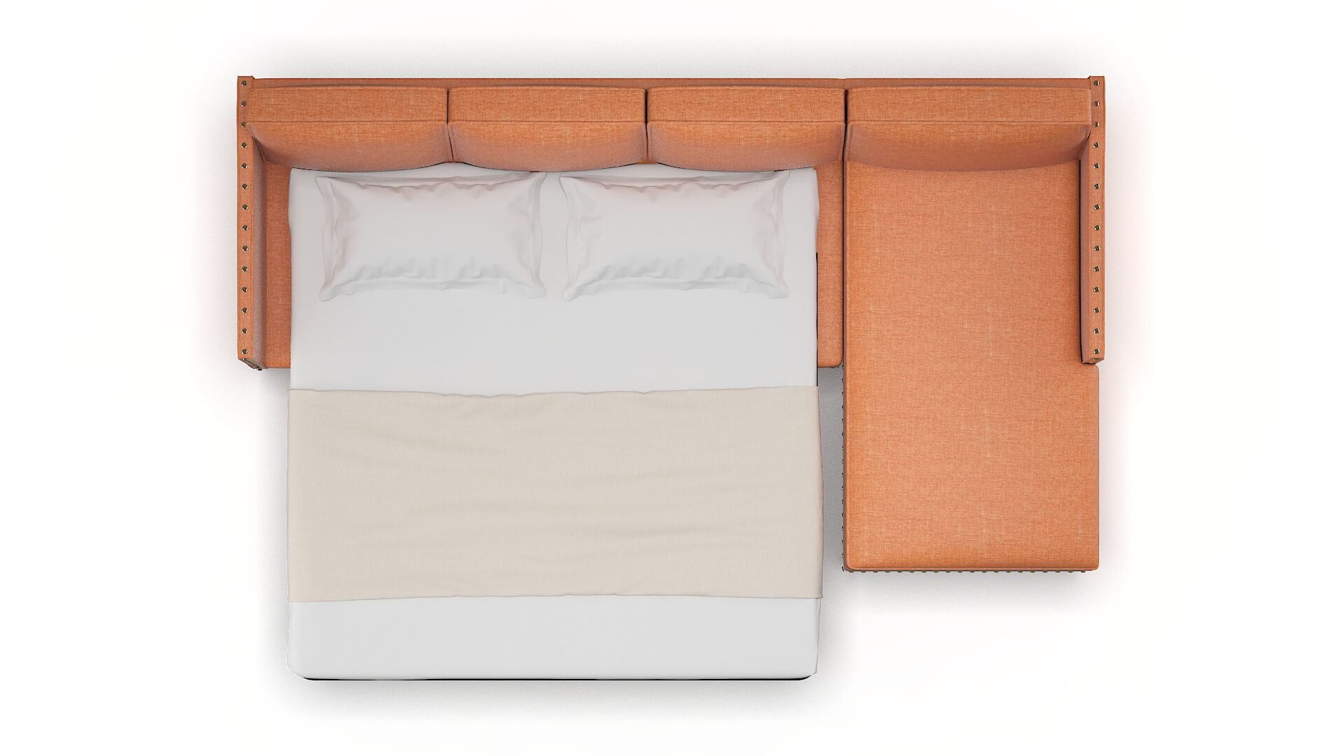 Florence Durham Tangerine Panel Sleeper Espresso legs 3