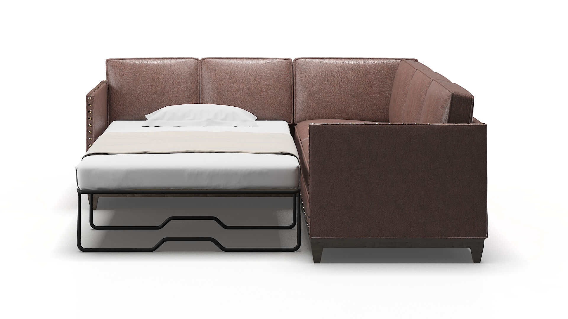 Florence Ford Brown Sectional Sleeper Espresso legs 1