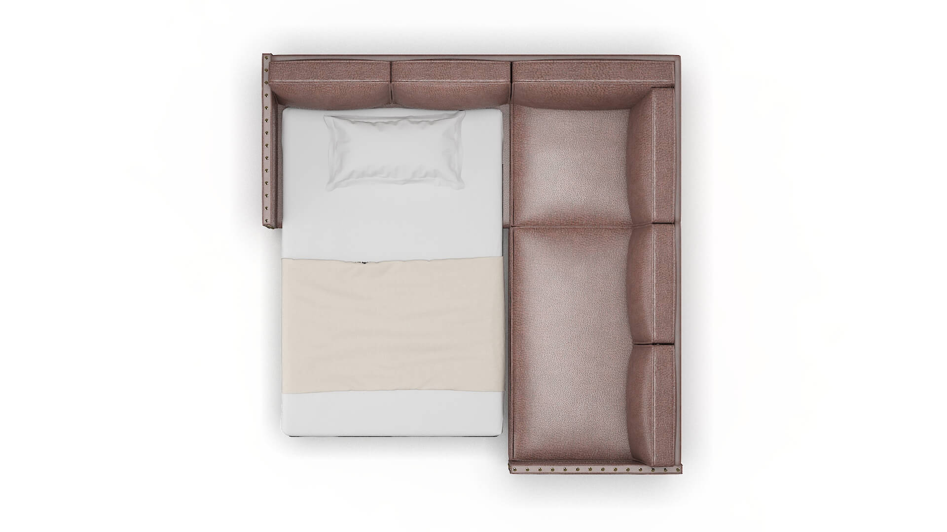 Florence Ford Brown Sectional Sleeper Espresso legs 3