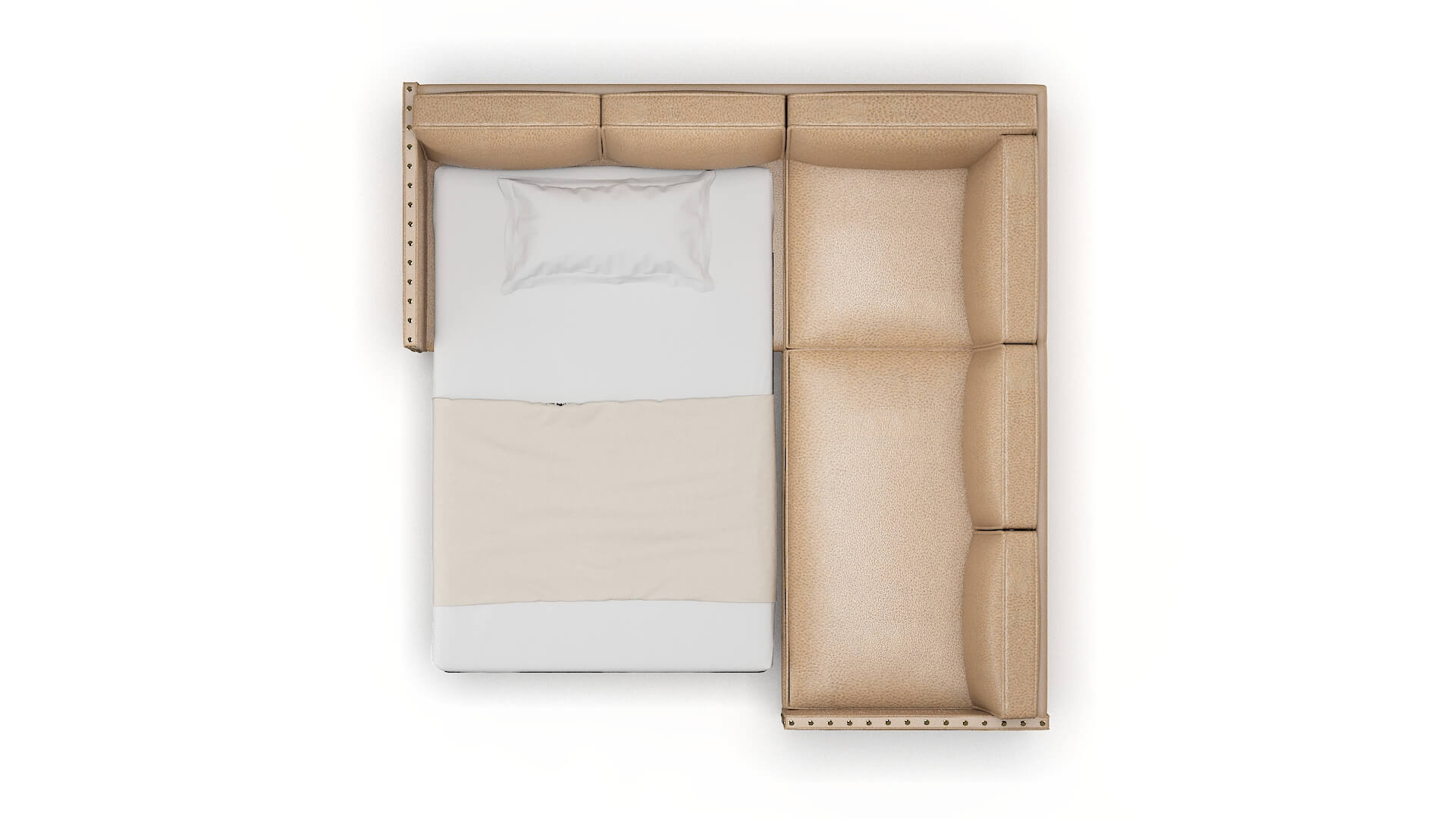 Florence Ford Dune Sectional Sleeper Espresso legs 3