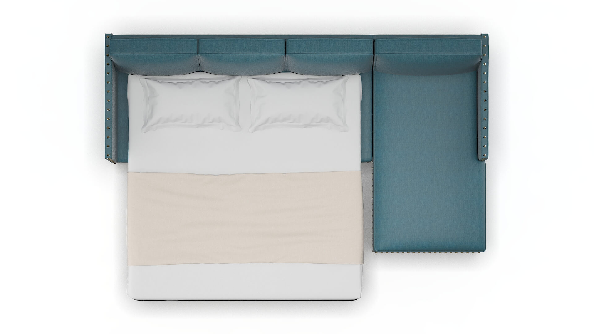 Florence Hepburn Teal Panel Sleeper Espresso legs 3