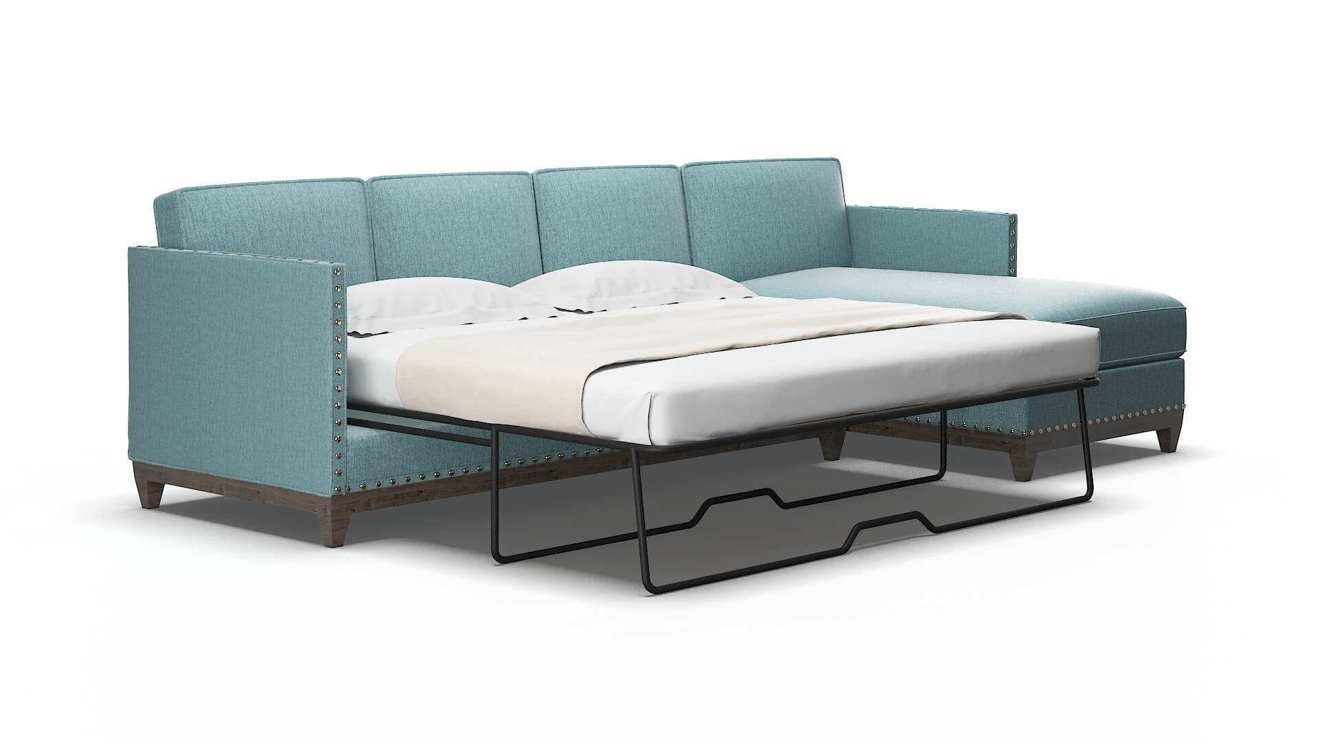 Florence Insight peacock Panel sleeper Espresso Legs  2