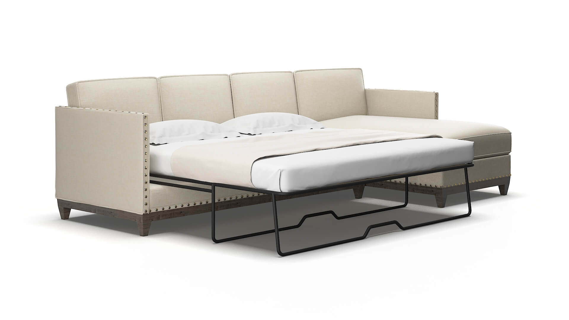 Florence Keylargo almond Panel sleeper Espresso Legs  2