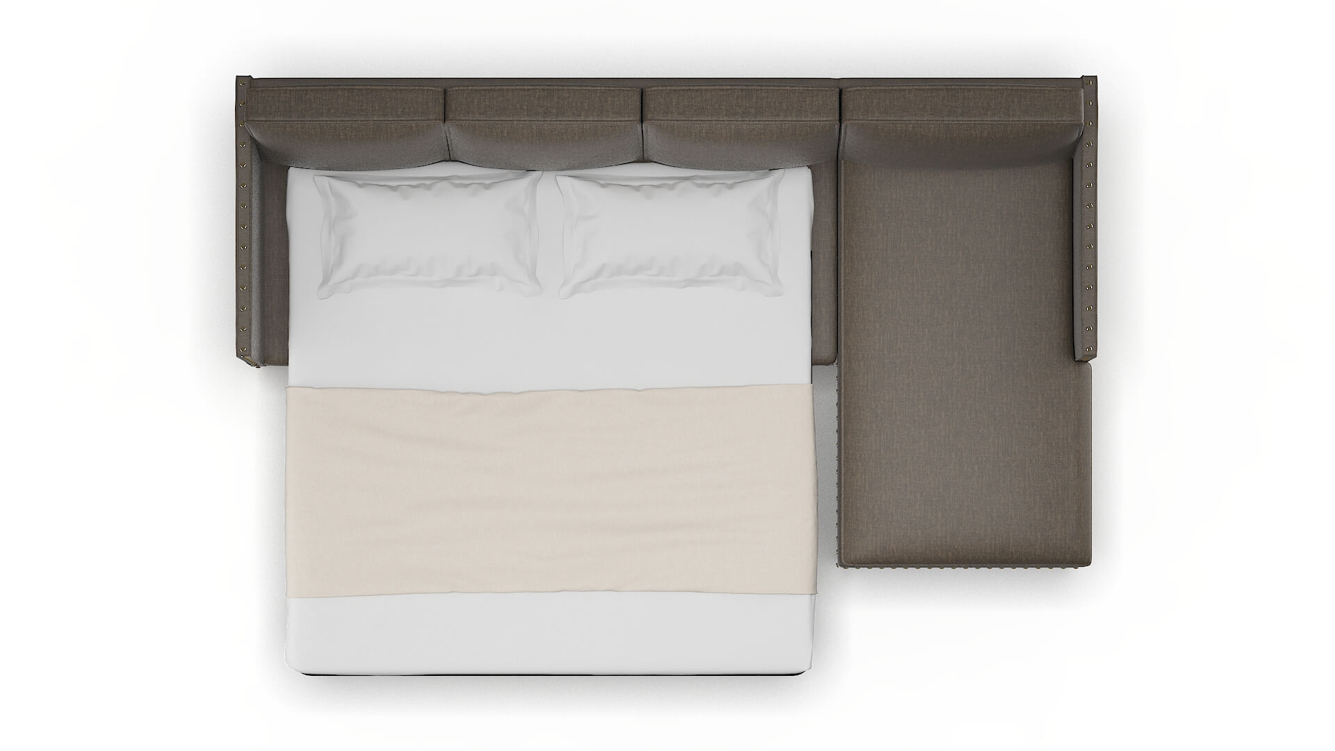 Florence Keylargo Bark Panel Sleeper Espresso legs 3