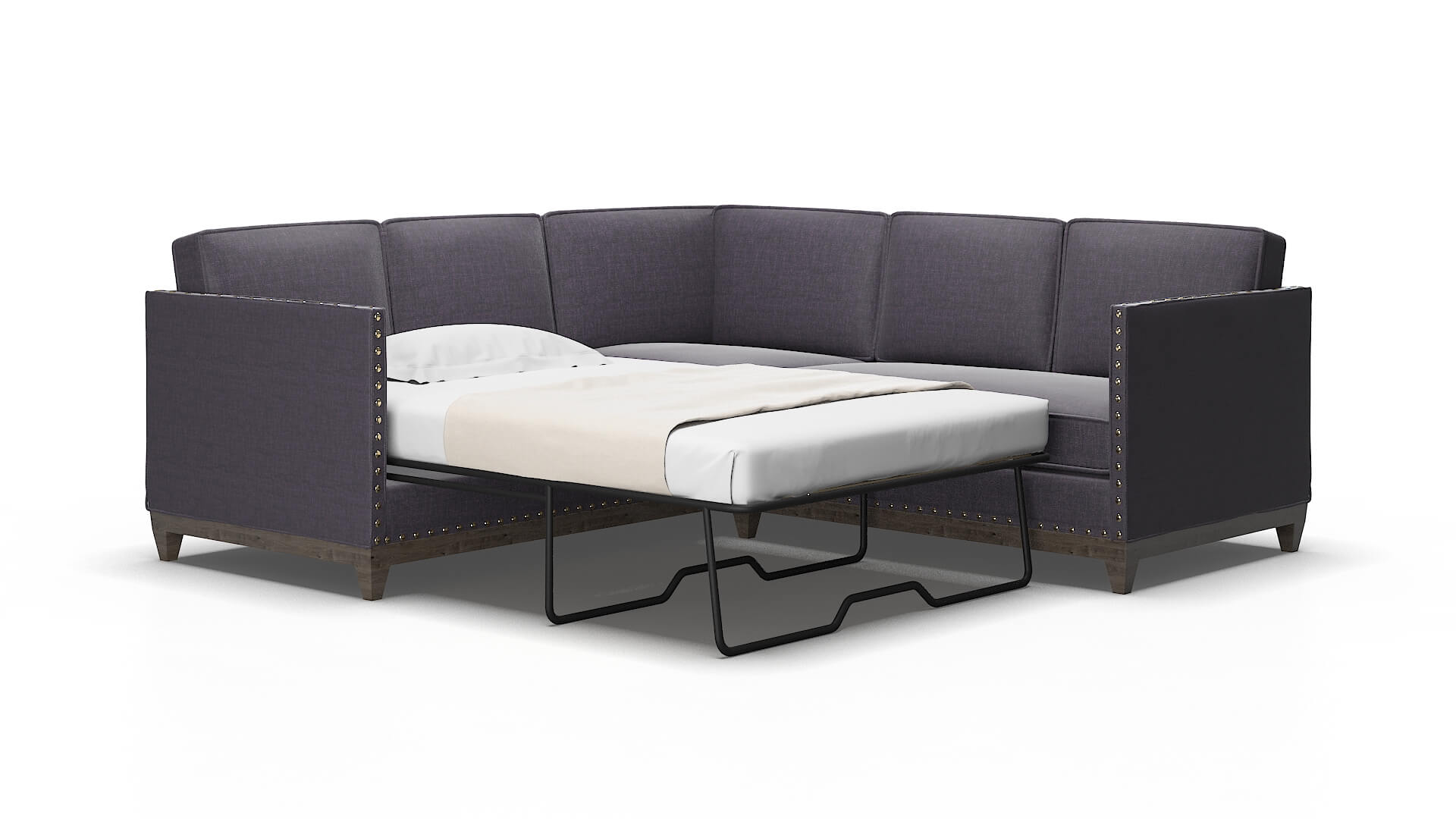 Florence Keylargo Grape Sectional Sleeper Espresso legs 2