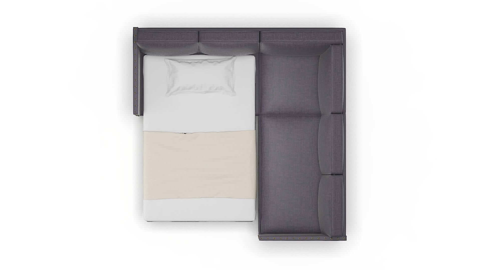 Florence Keylargo Grape Sectional Sleeper Espresso legs 3