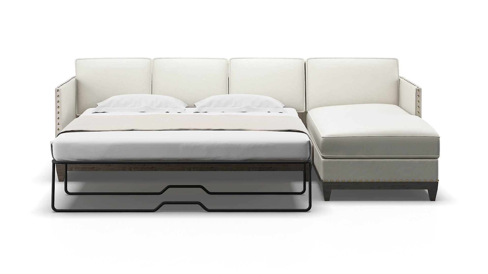 Florence Keylargo Oatmeal Panel Sleeper Espresso legs 1